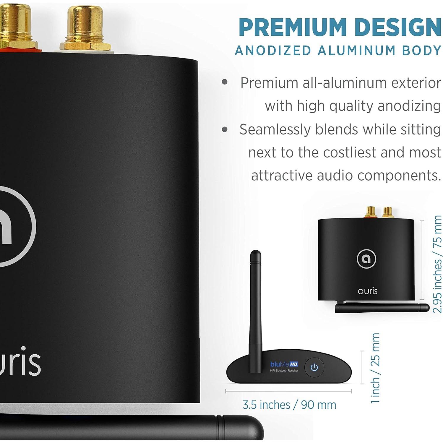 Receptor Bluetooth Auris bluMe HD Hi-Fi DAC 384kHz 30m