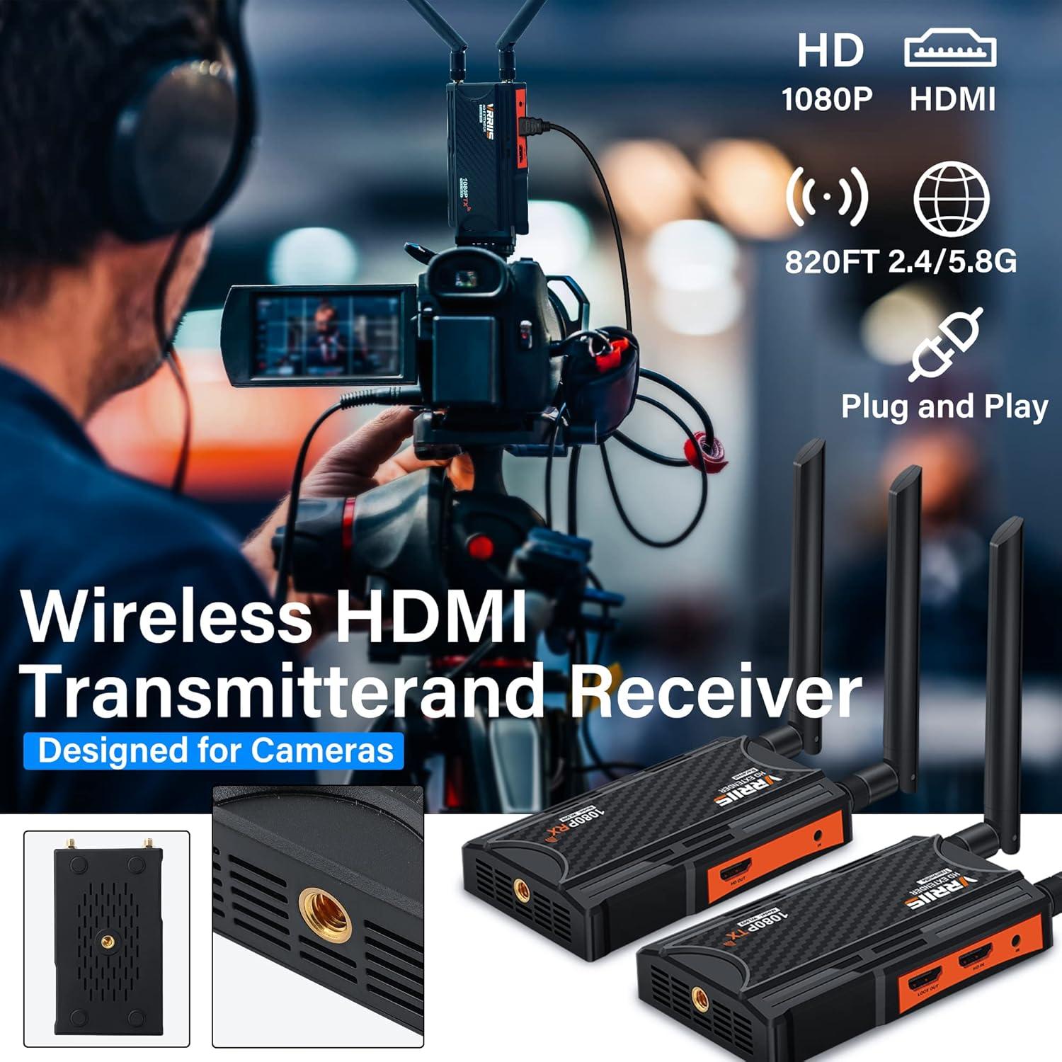 Transmisor y Receptor HDMI Inalámbrico Vrriis 250m 1080P