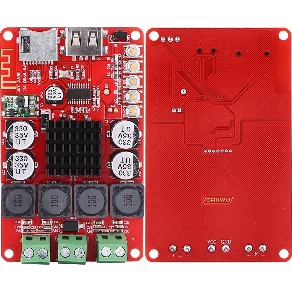 Amplificador de Audio Digital TPA3116 50W+50W Bluetooth con Control Remoto