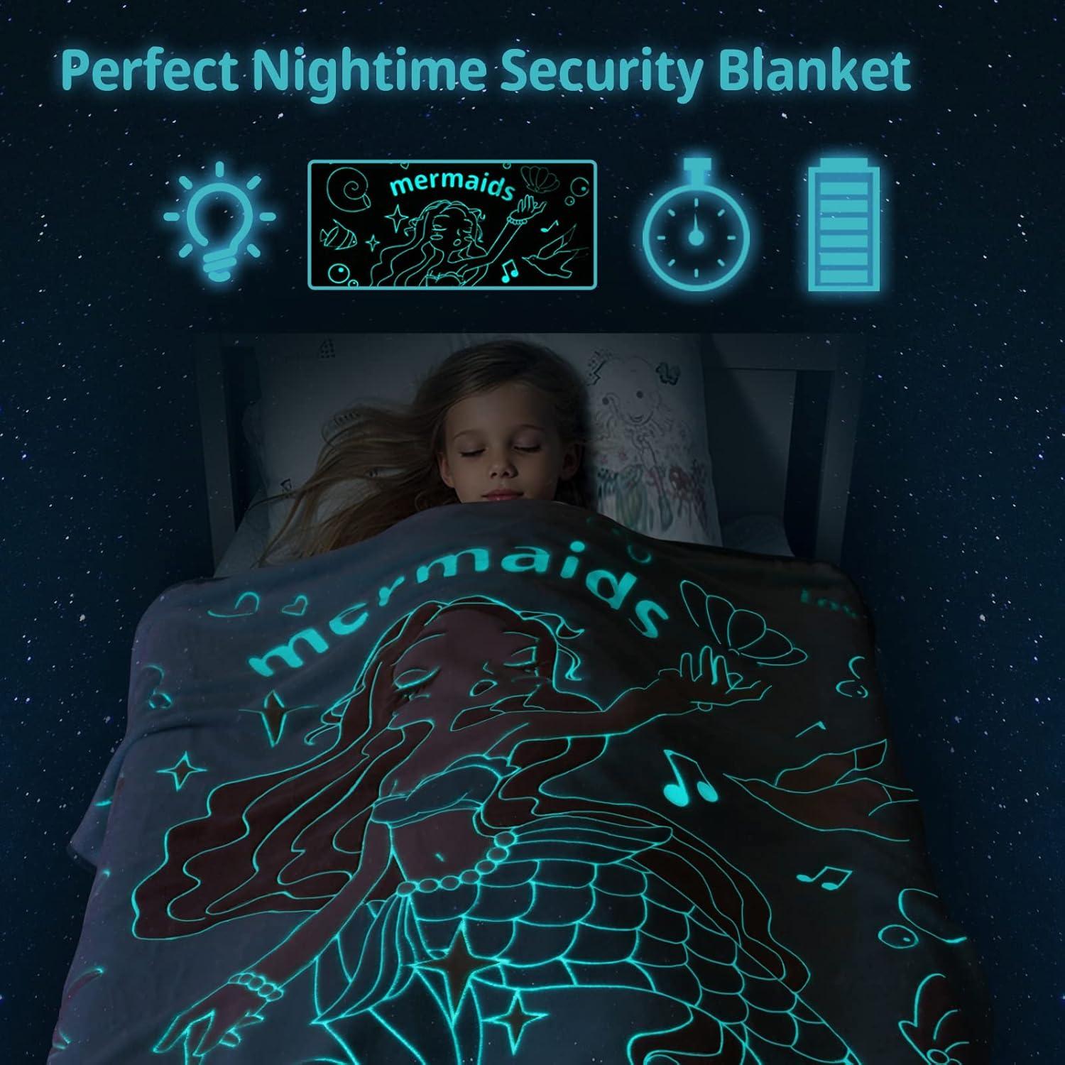 Manta de Sirena Goodhipi que Brilla en la Oscuridad 127x152 cm