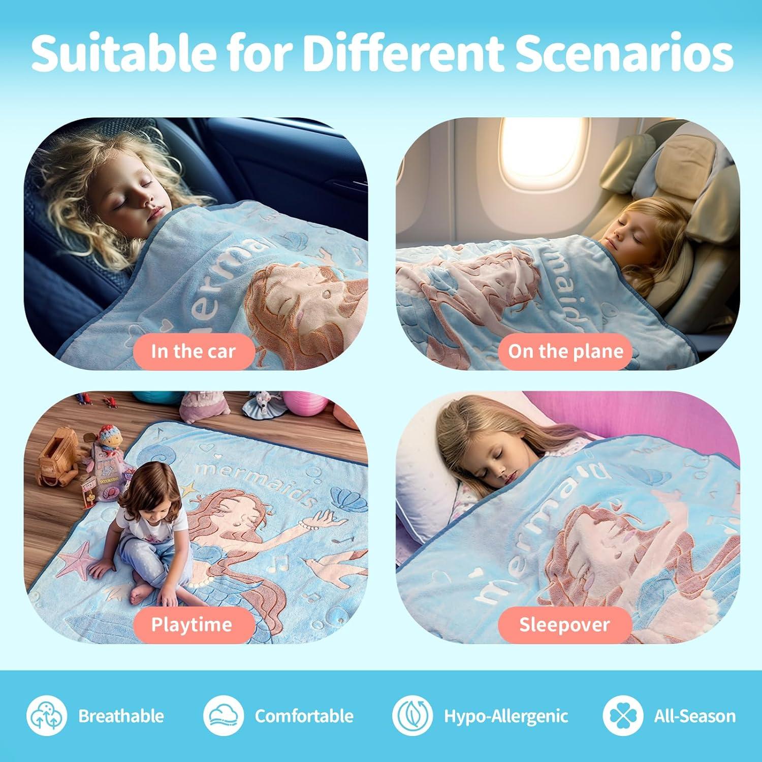 Manta de Sirena Goodhipi que Brilla en la Oscuridad 127x152 cm