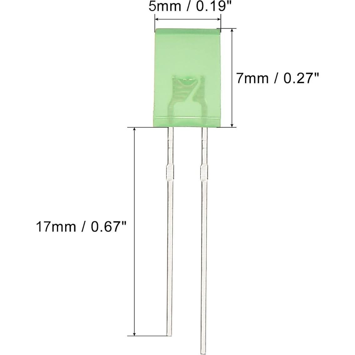 Bombillas LED Verde PATIKIL 150Pcs 2x5x7mm para Bricolaje