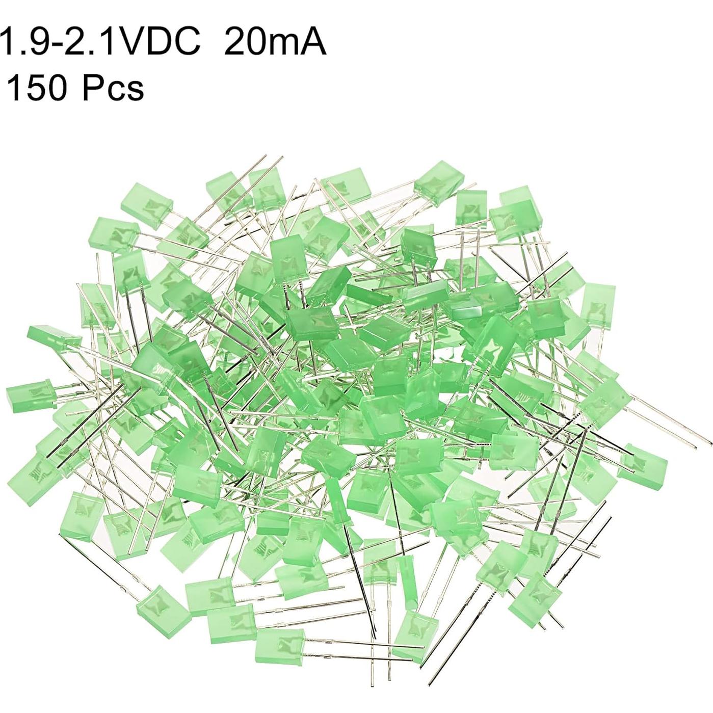 Bombillas LED Verde PATIKIL 150Pcs 2x5x7mm para Bricolaje