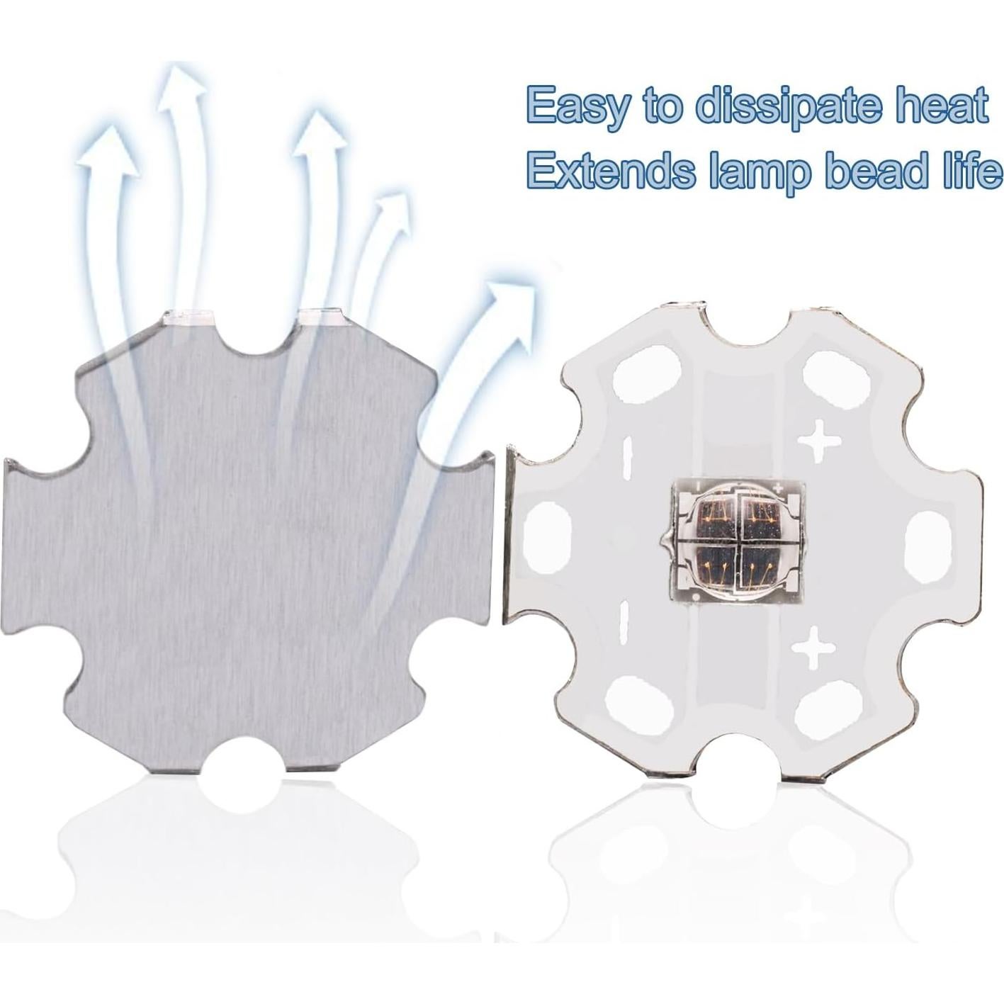 5 Pcs Chip LED IR 5050 SMD 12W 940-945nm con Base PCB 20mm