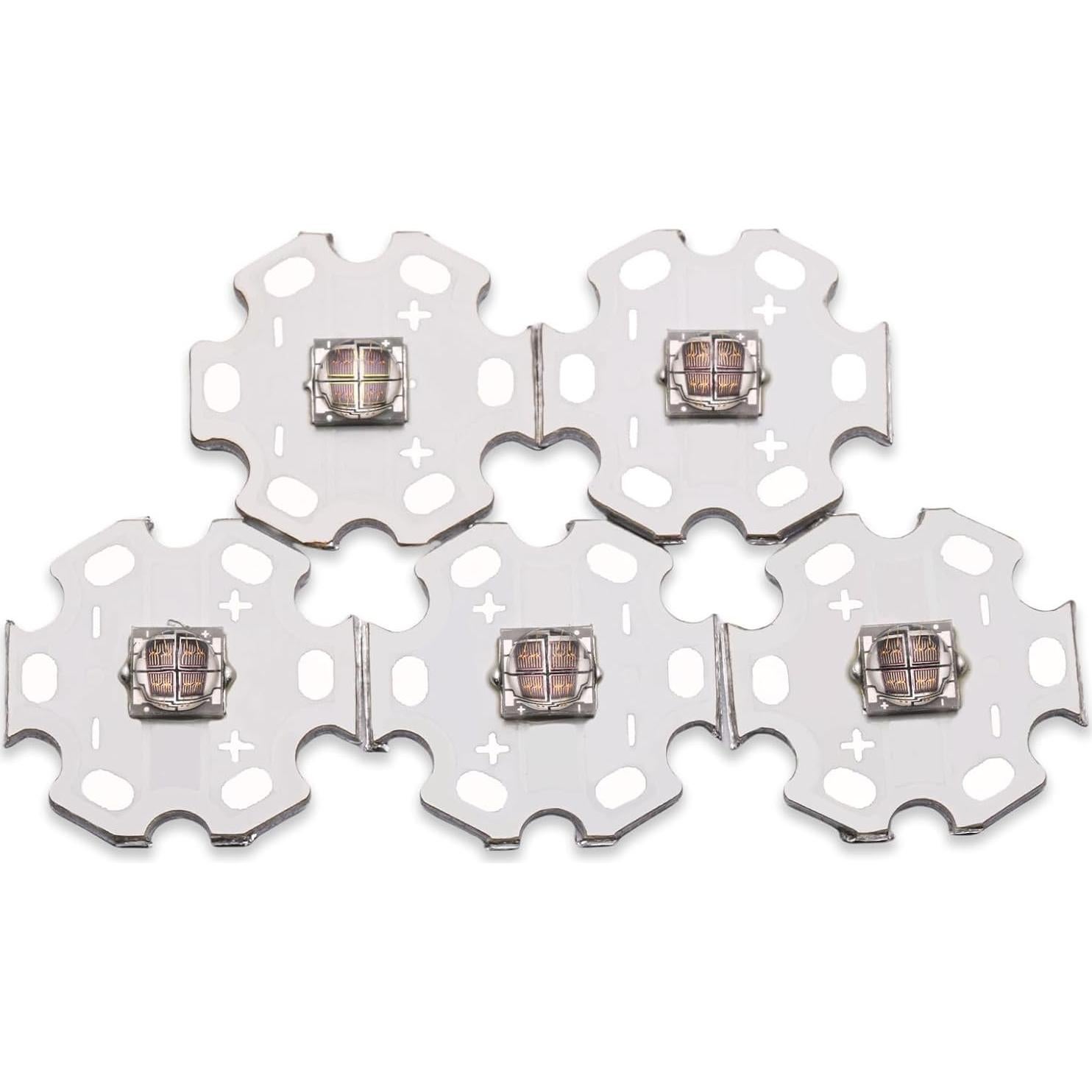 5 Pcs Chip LED IR 5050 SMD 12W 940-945nm con Base PCB 20mm