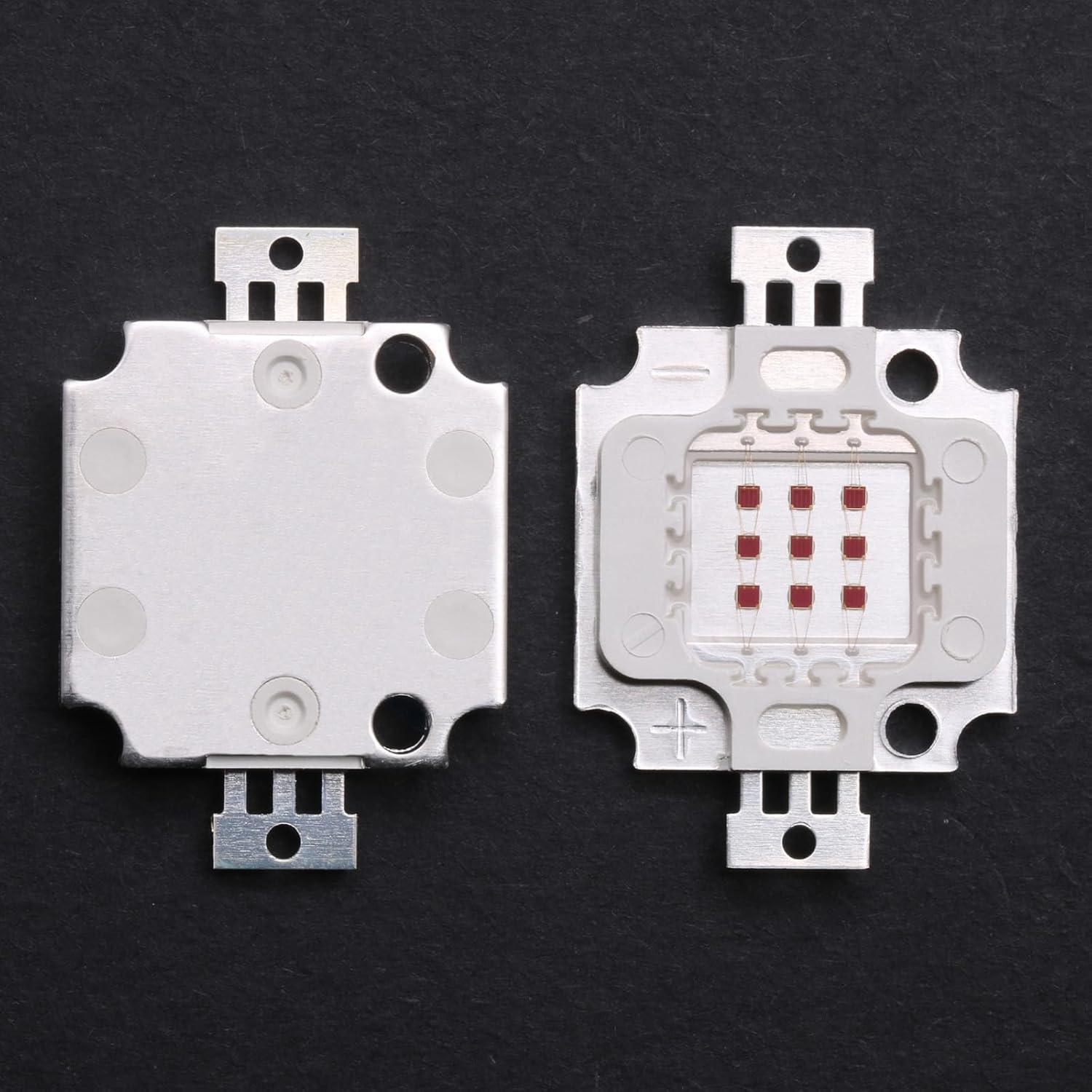 Chip LED Rojo 10W LEDGUHON 660nm para Iluminación DIY