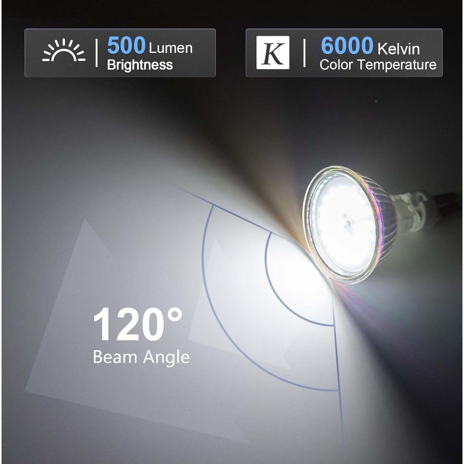 Bombillas LED DiCUNO MR16 5W 6000K GU5.3 10 Paquetes