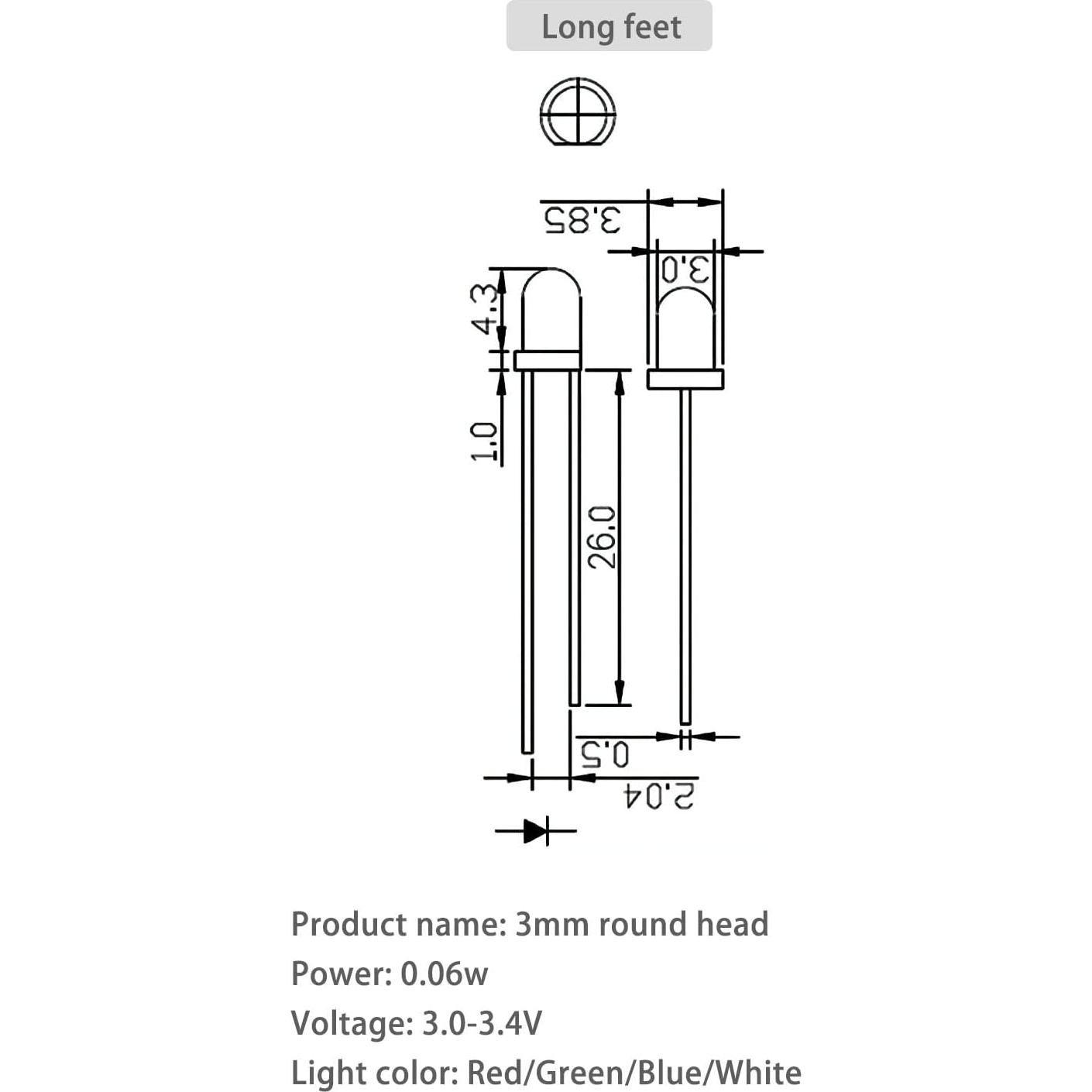 Kit 120 Diodos LED 3mm Brillo Alto Rojo Fly Sky