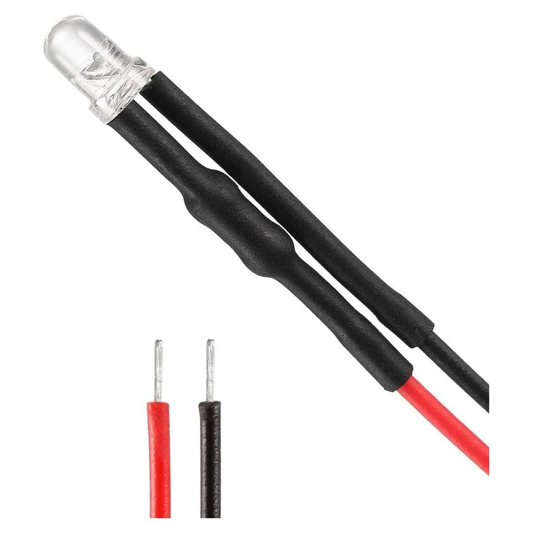 Luz LED Preconectada 3mm RGB uxcell - 12 Piezas