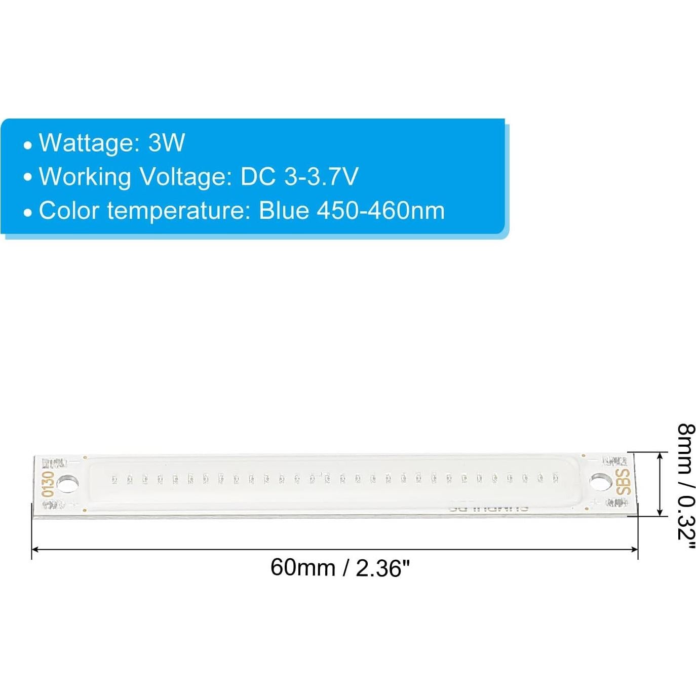 Bombilla LED PATIKIL 3W Azul COB 300LM Paquete de 3