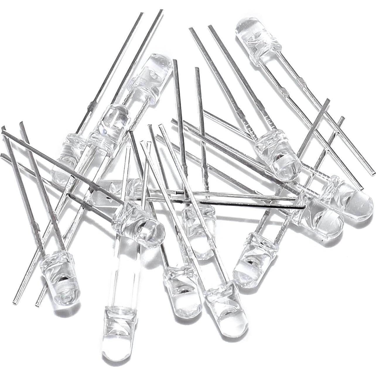 100 LEDs Diodo 3mm Blanco Cálido YUNKE DIANZI Kit Iluminación