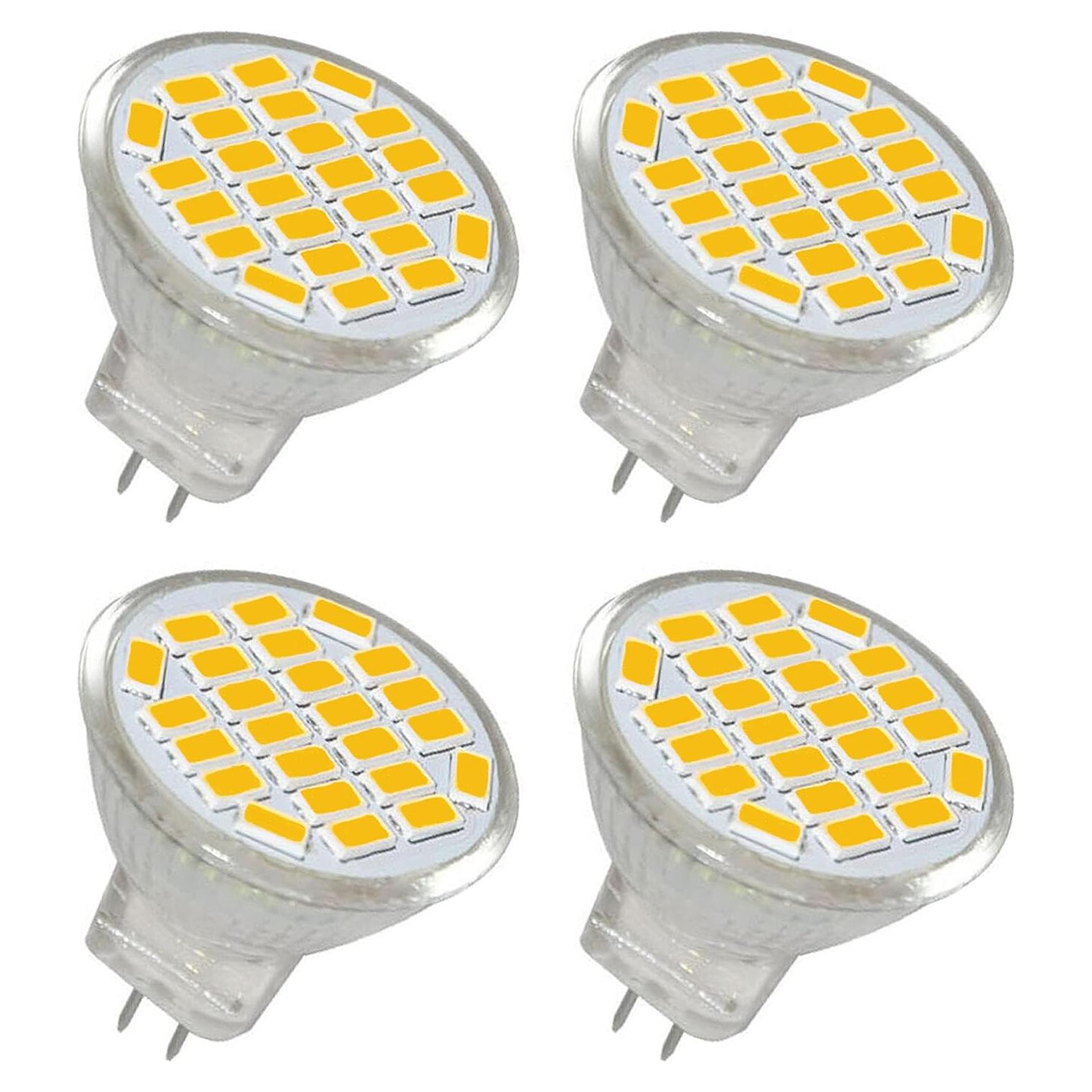 Bombillas LED MR11 3W Edearkar GU4 3000K Paquete de 4