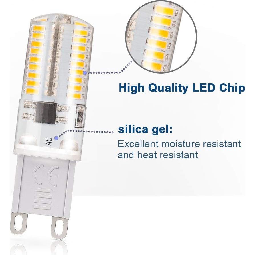 Bombilla LED G9 DiCUNO Regulable 3W 3000K Paquete de 10