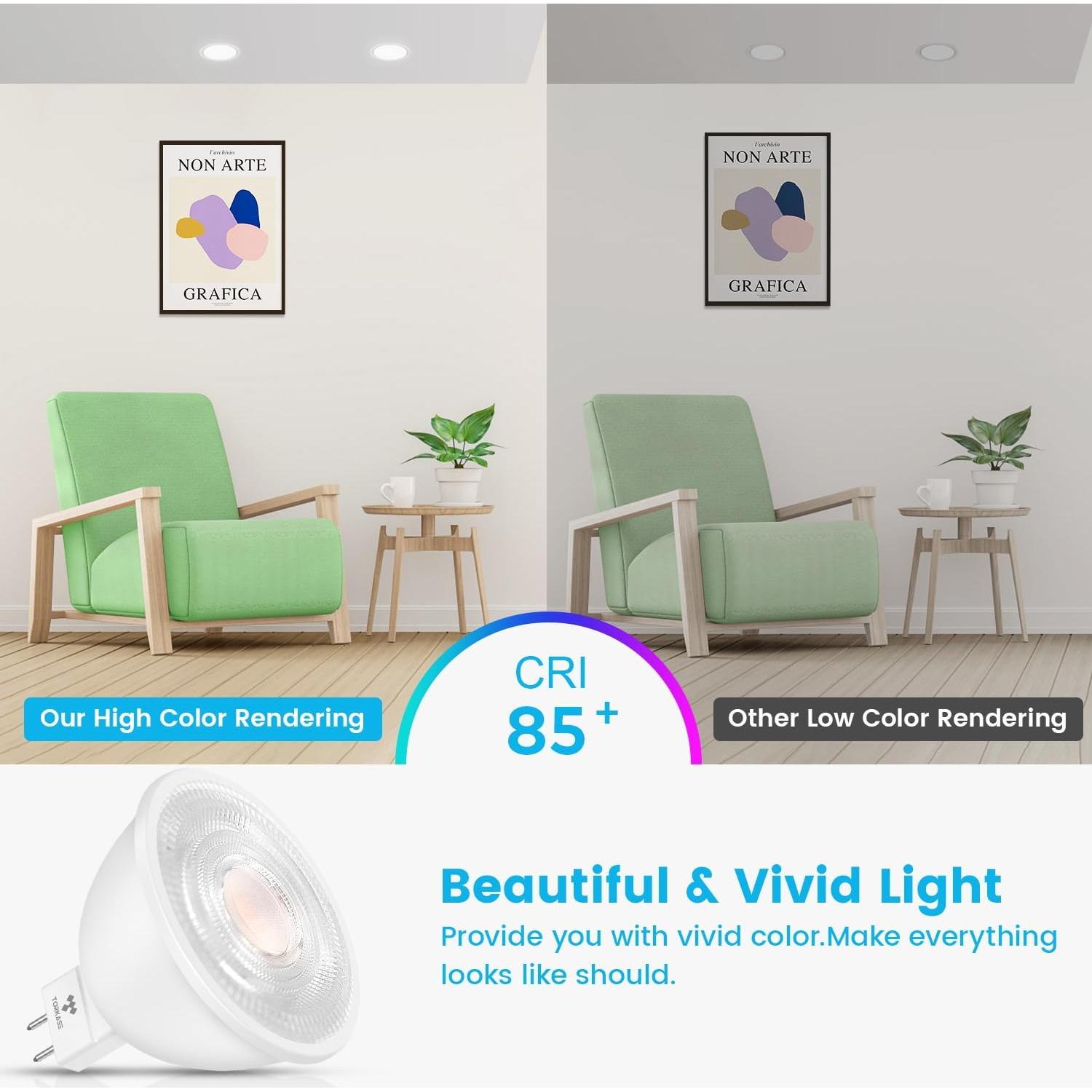 Bombilla LED MR16 TORKASE 5W Regulable 5000K Paquete de 10