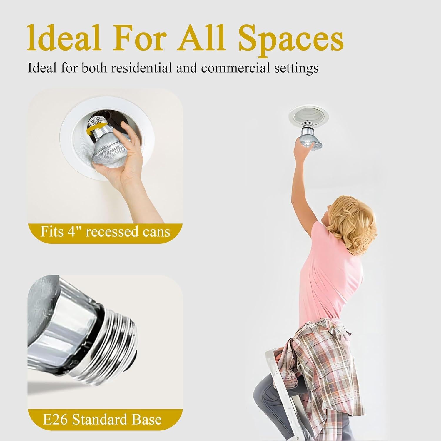 Bombillas Halógenas PAR20 50W Lachesan 12PCS 2700K Regulables