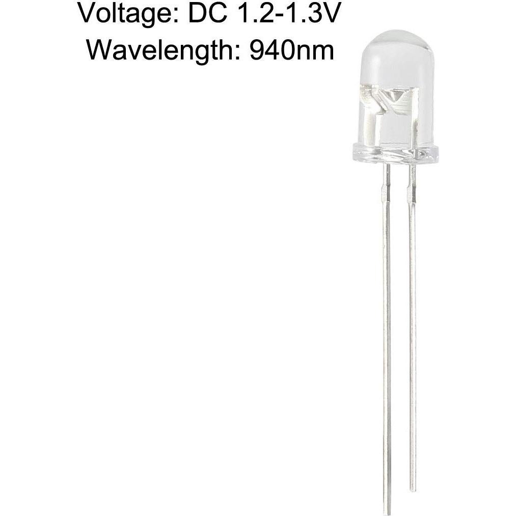 Diodo Emisor Infrarrojo uxcell 940nm 100pcs 5mm DC1.2-1.3V