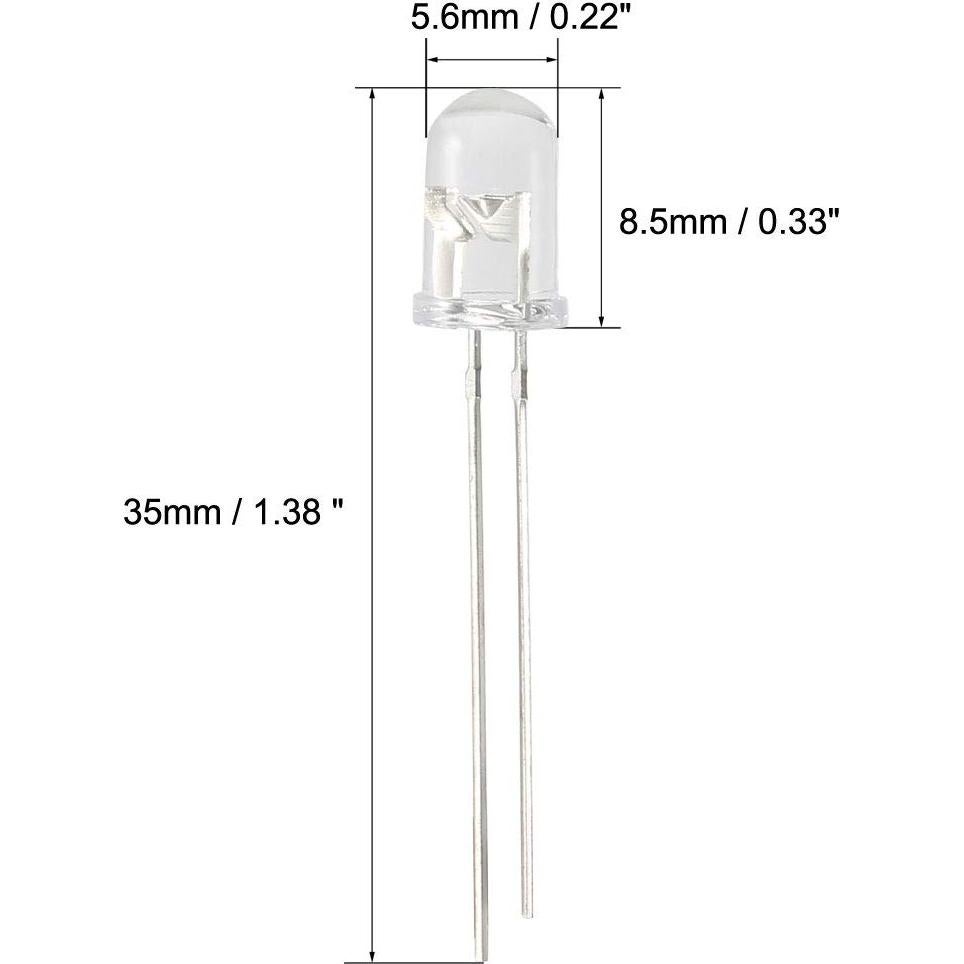 Diodo Emisor Infrarrojo uxcell 940nm 100pcs 5mm DC1.2-1.3V