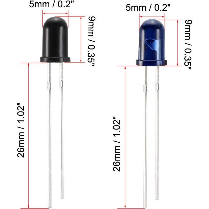 Diodos Infrarrojos uxcell 940nm 5mm - 4 Piezas