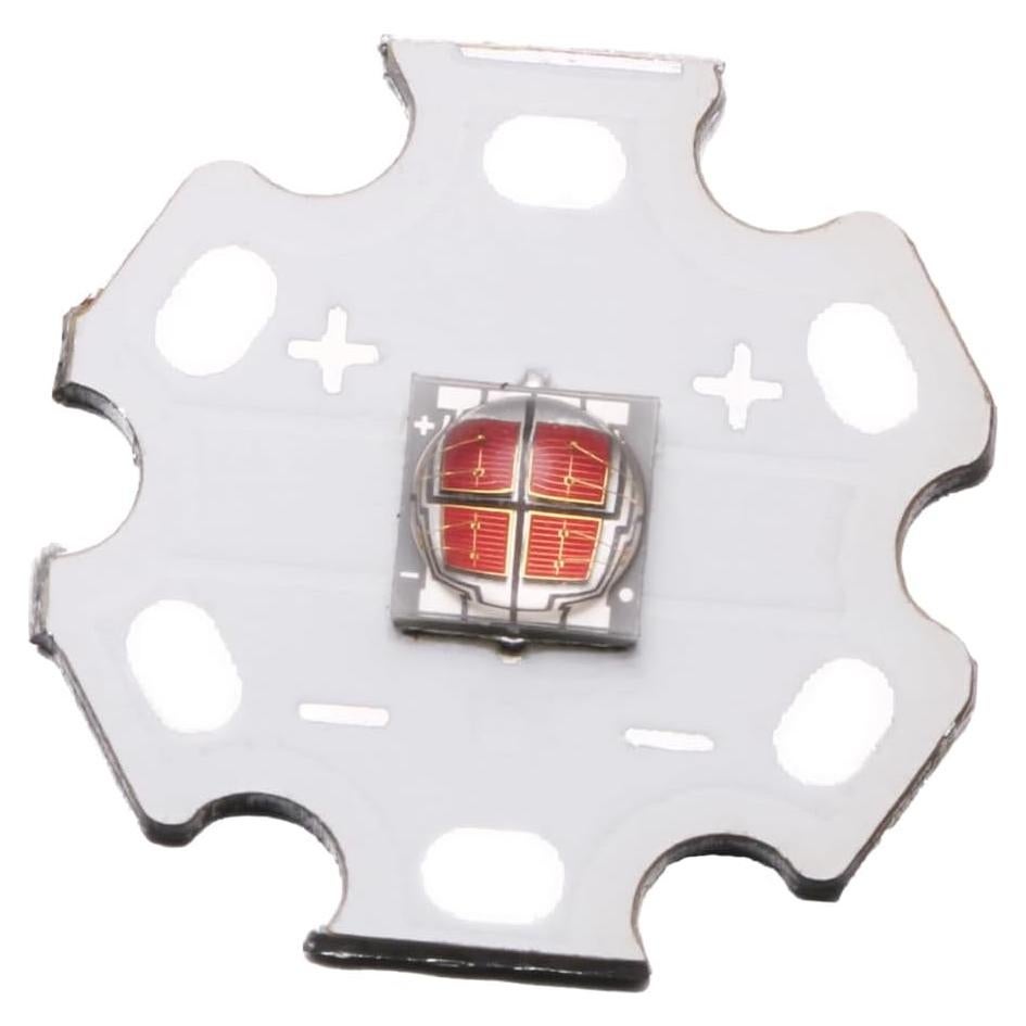 5 Pcs LED Rojo 5050 SMD 12W con Placa Aluminio 20mm