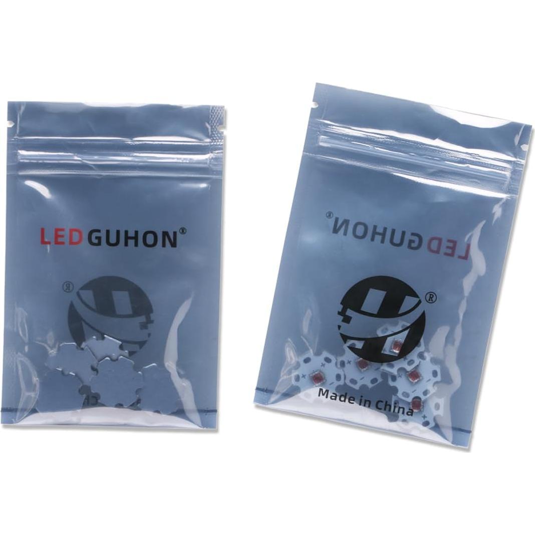 5 Pcs LED Rojo 5050 SMD 12W con Placa Aluminio 20mm