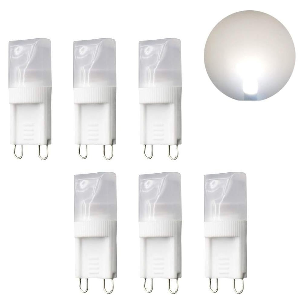 Bombilla LED G9 2W Regulable 6000K Cerámica 6 Pcs