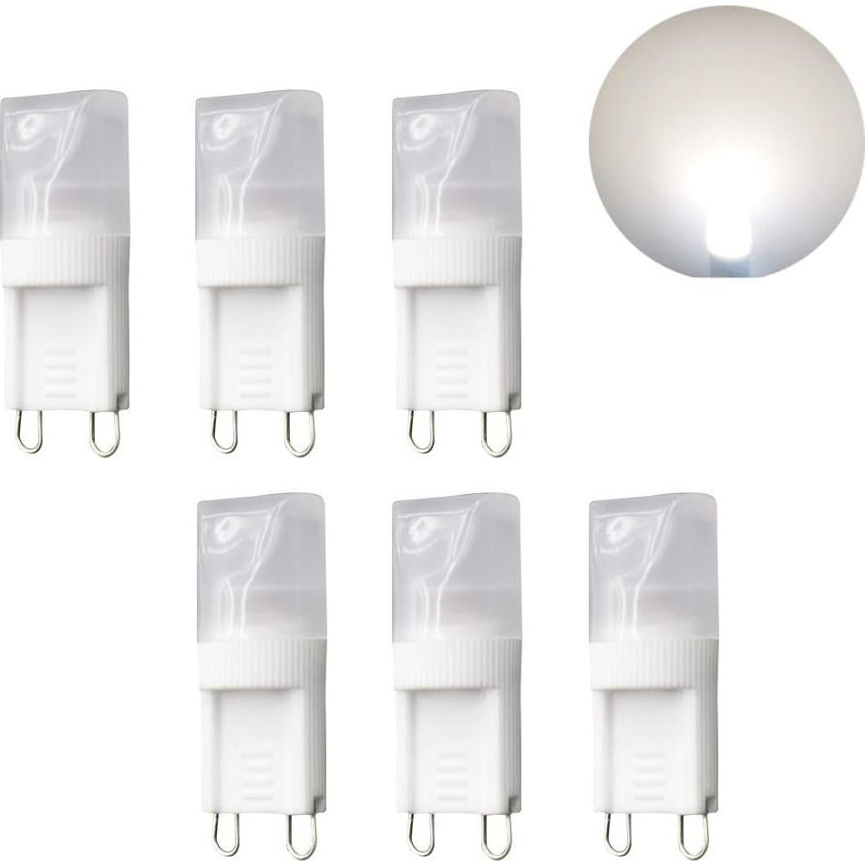 Bombilla LED G9 2W Regulable 6000K Cerámica 6 Pcs