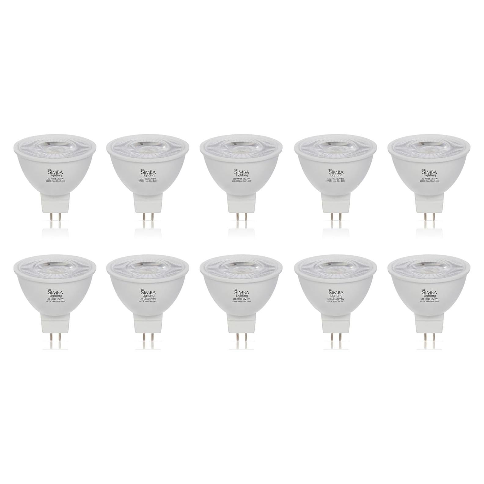 Bombilla LED MR16 5W 12V Simba Lighting Paquete de 10