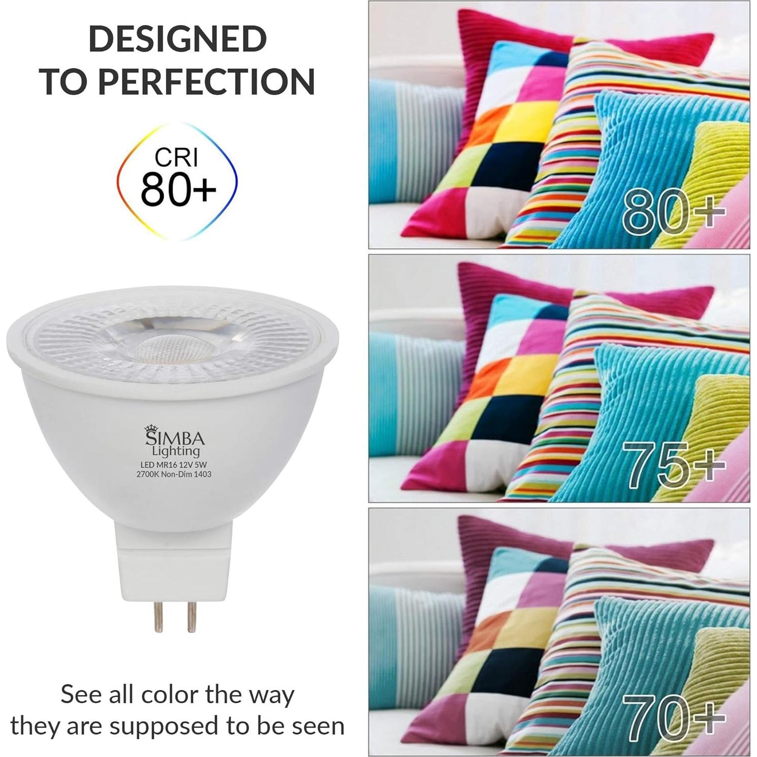 Bombilla LED MR16 5W 12V Simba Lighting Paquete de 10