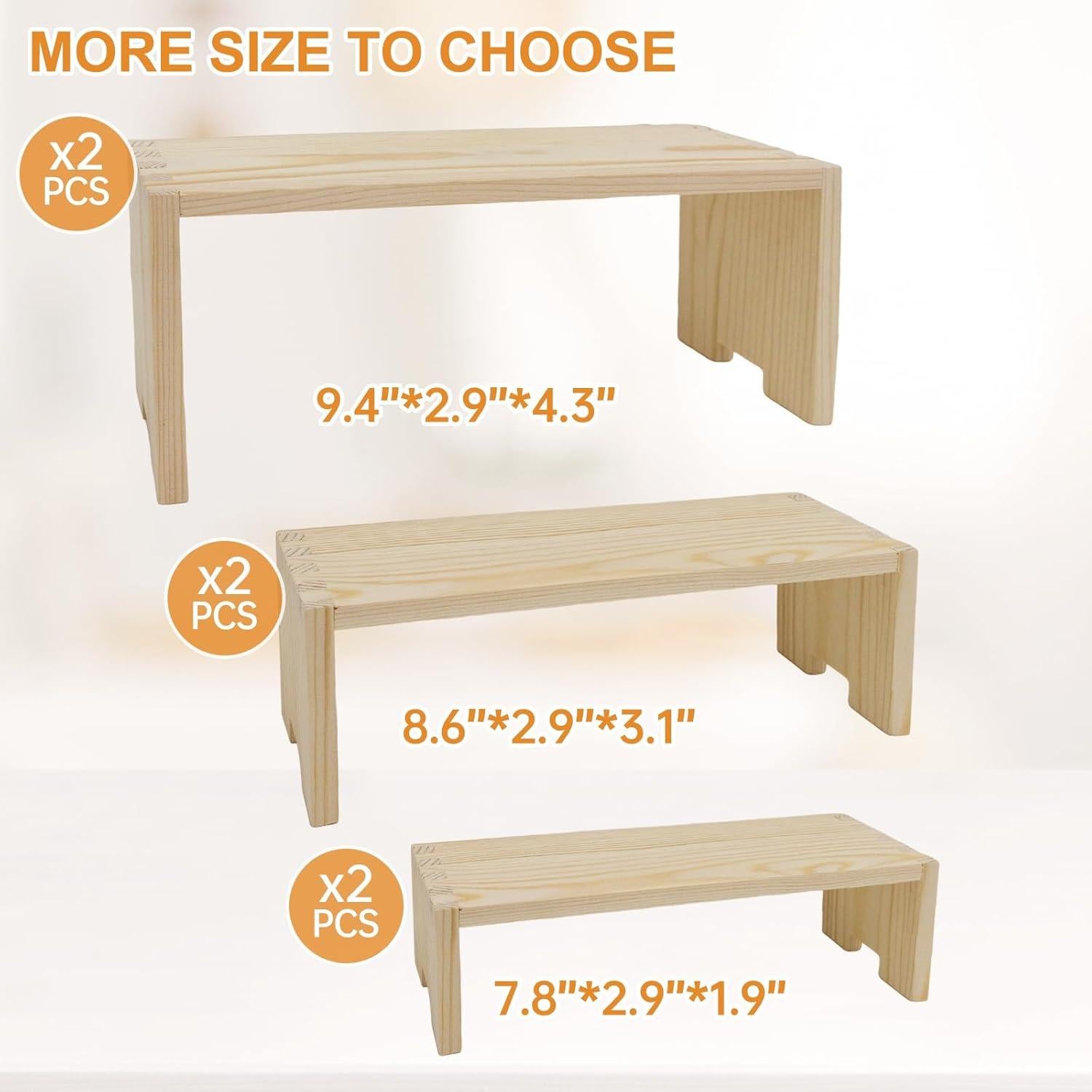 Juego de Soportes de Exhibición de Madera 6 Piezas - Varbonia