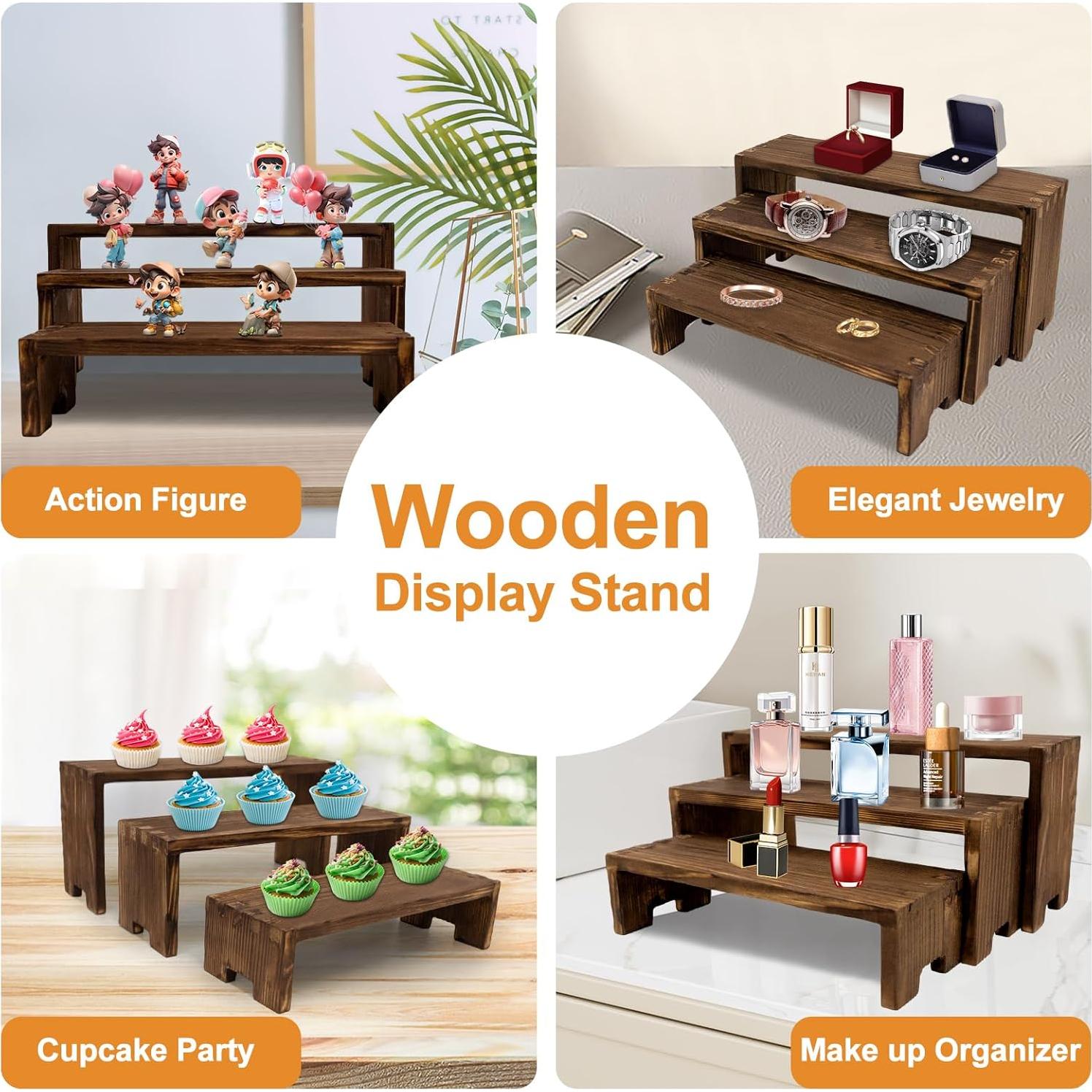 Juego de 12 Soportes de Exhibición de Madera - Varbonia