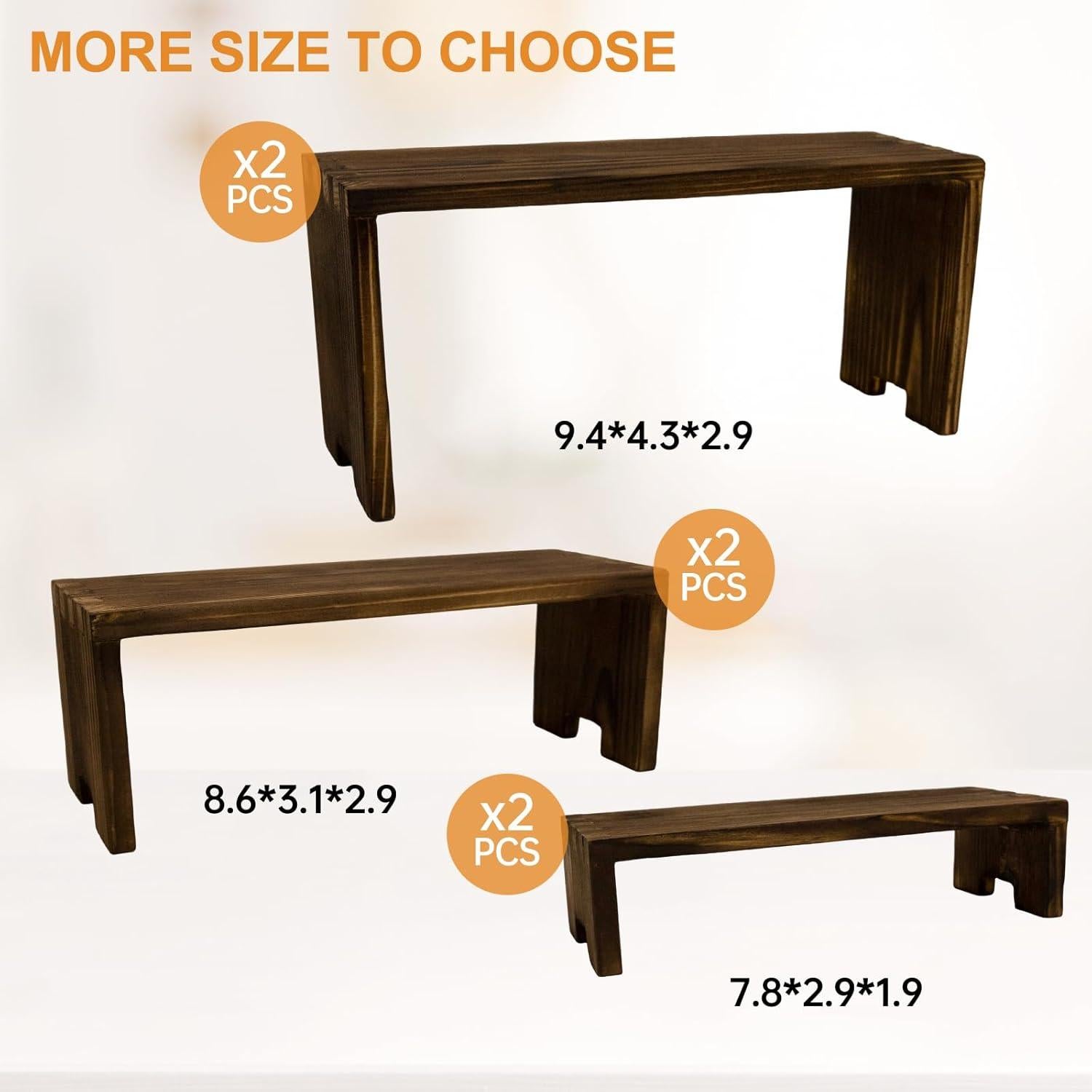 Juego de Soportes de Exhibición de Madera 6 Piezas - Varbonia