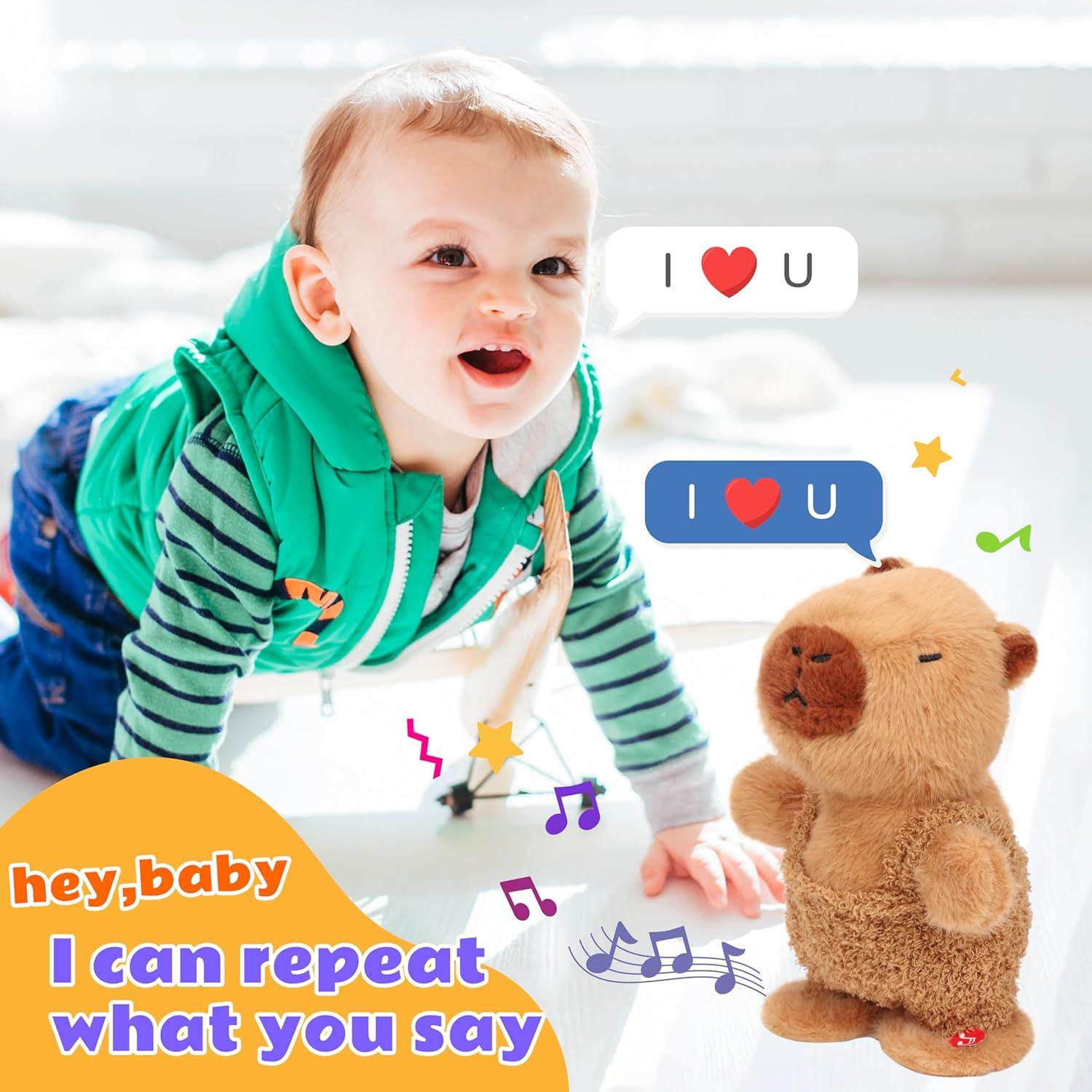 Juguete Interactivo de Peluche Easfan Capibara 23 cm Hablante