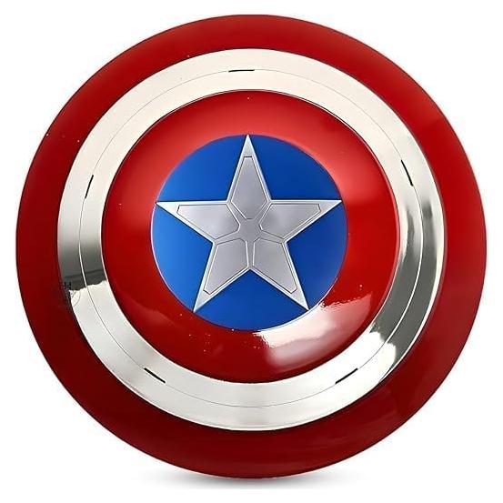 Escudo Redondo de Metal Hecho a Mano Captain América 30 cm