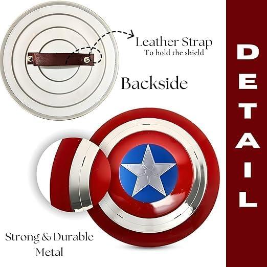 Escudo Redondo de Metal Hecho a Mano Captain América 30 cm