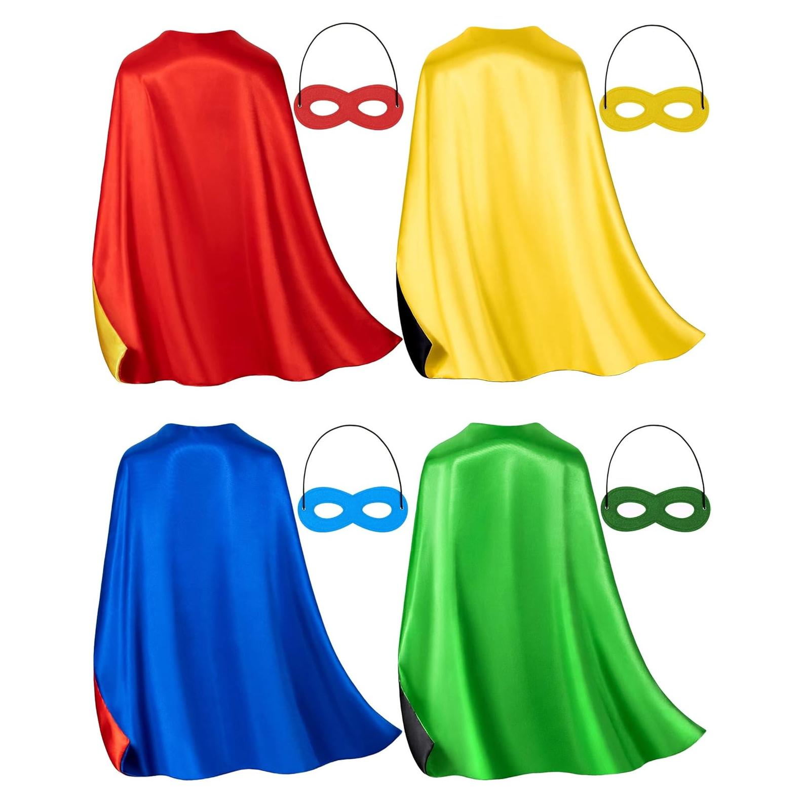 Capa y Máscara de Superhéroe Doble Cara Bosvin para Niños