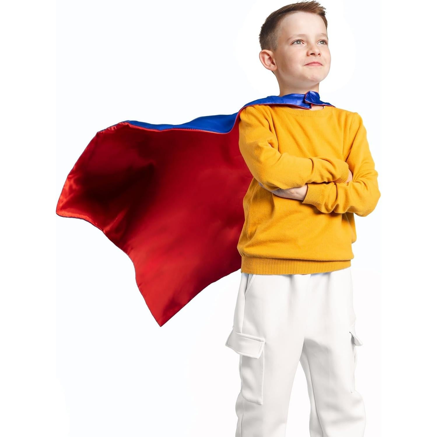 Capa y Máscara de Superhéroe Doble Cara Bosvin para Niños