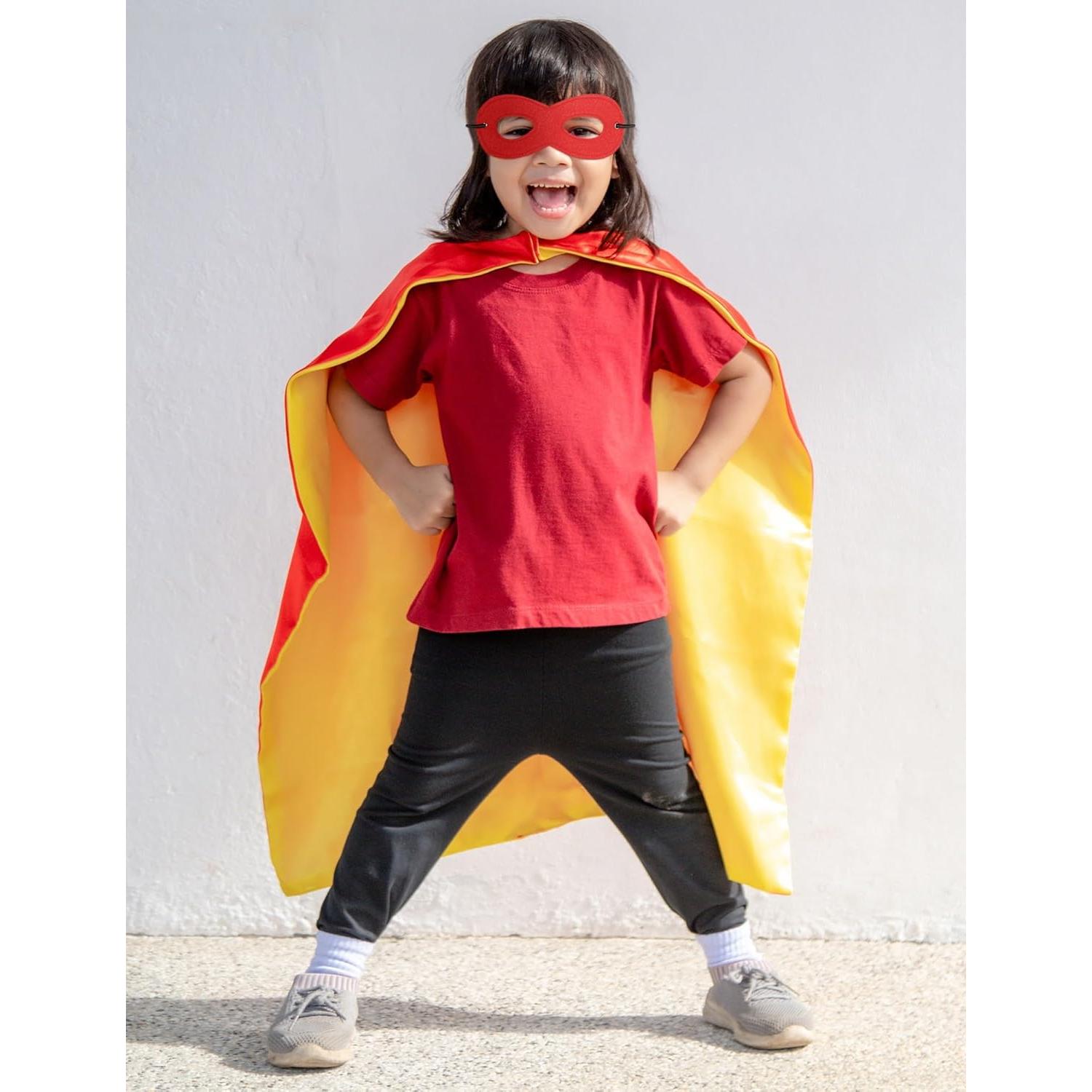 Capa y Máscara de Superhéroe Doble Cara Bosvin para Niños