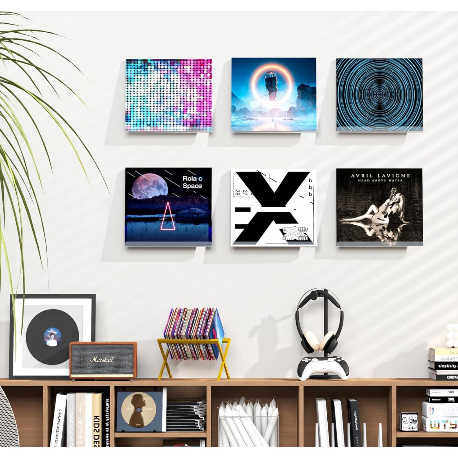 Estante Flotante Hulaed para Discos de Vinilo 6 Paquetes