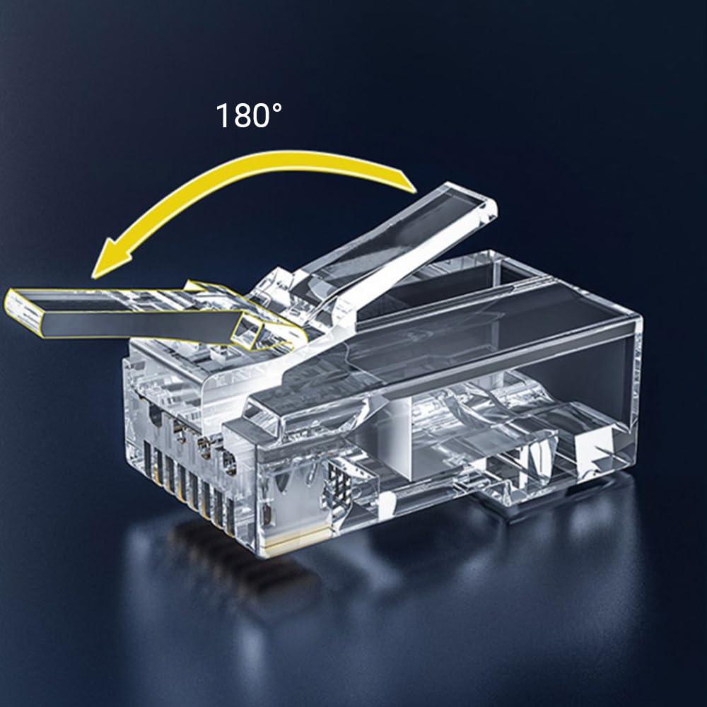 Conectores RJ45 Cat6 Pasantes ZOERAX - Paquete de 100 Unidades