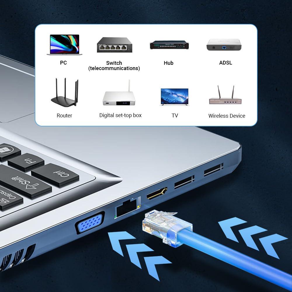 Conectores RJ45 Cat6 Pasantes ZOERAX - Paquete de 100 Unidades