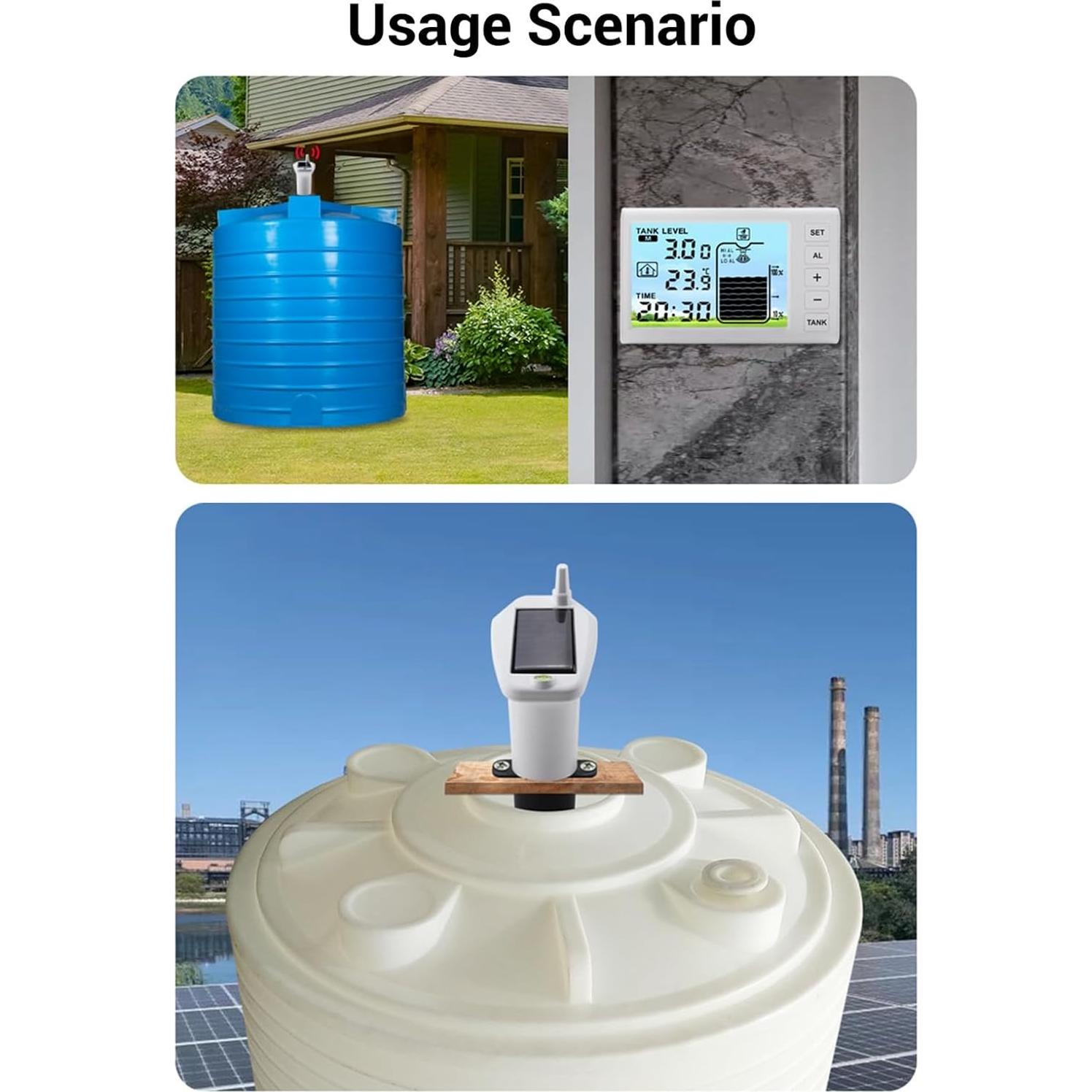 Sensor de Nivel de Agua Ultrasónico Srliya con Pantalla 4.3"