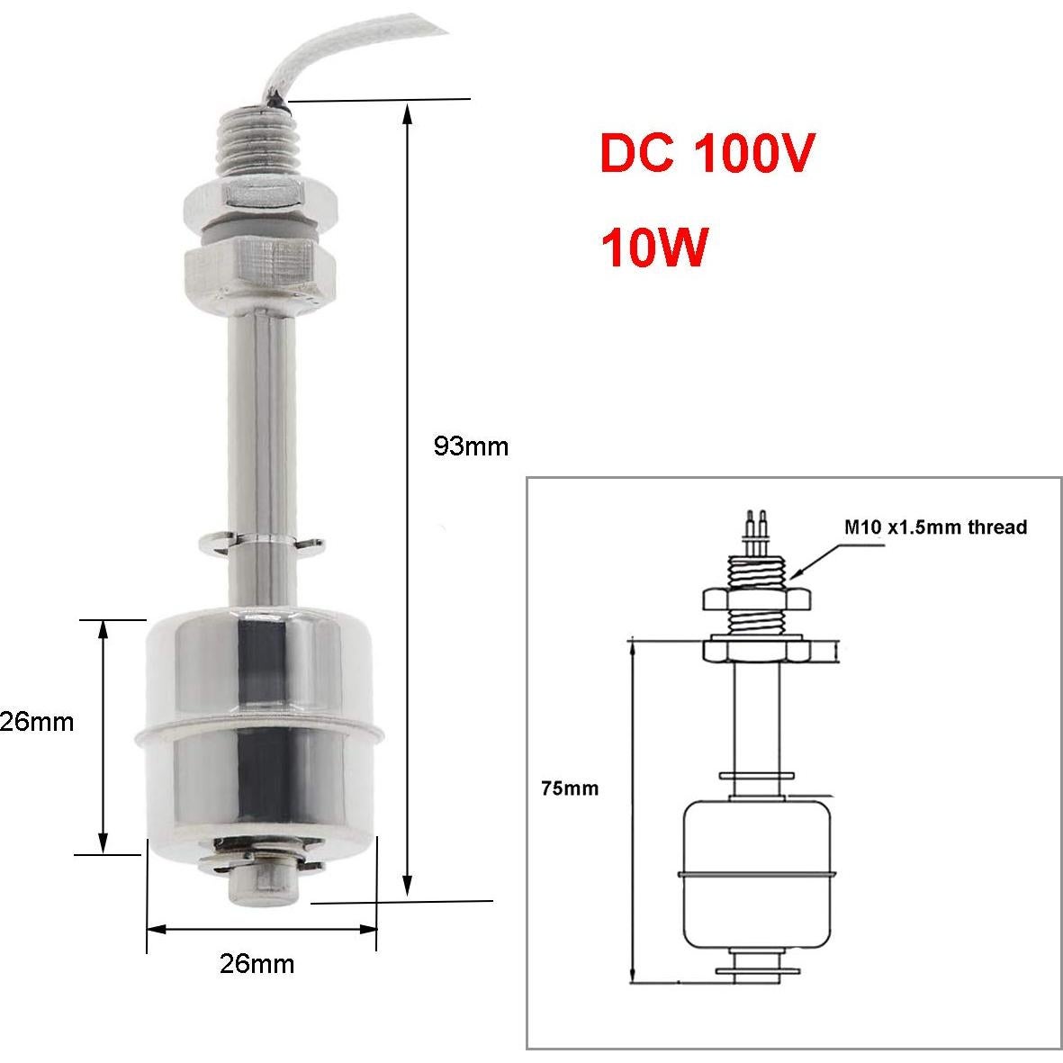 Interruptor Flotante YXQ de Acero Inoxidable 75mm NO/NC