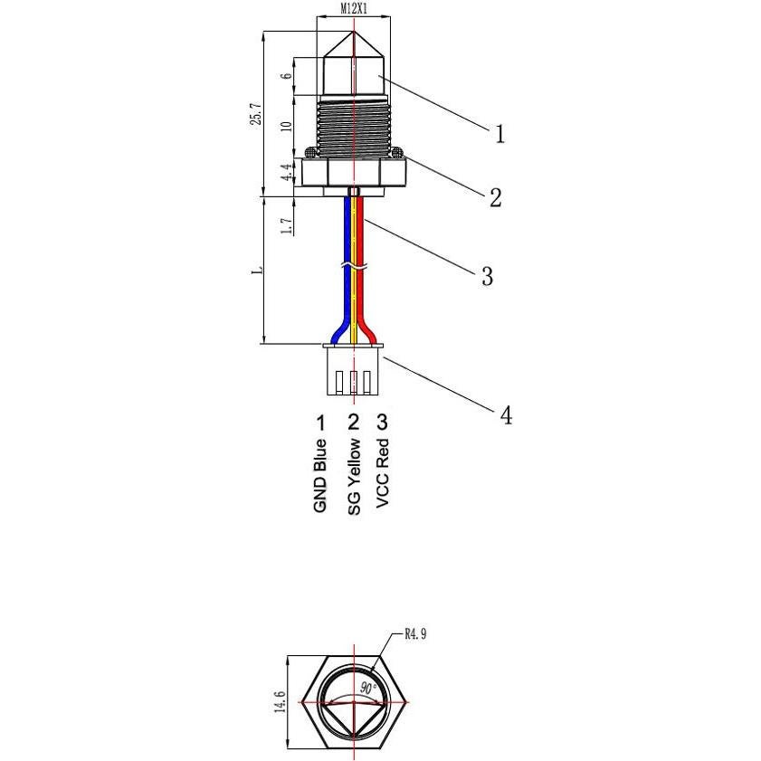 Sensor de Nivel de Tanque EPTTECH FS-IR1901D Infrarrojo 3 Unidades