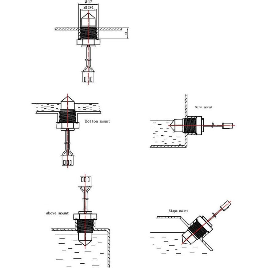 Sensor de Nivel de Tanque EPTTECH FS-IR1901D Infrarrojo 3 Unidades