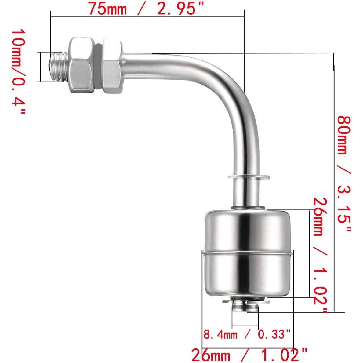 Interruptor de Flotador Vertical Acero Inoxidable 10mm COMOK