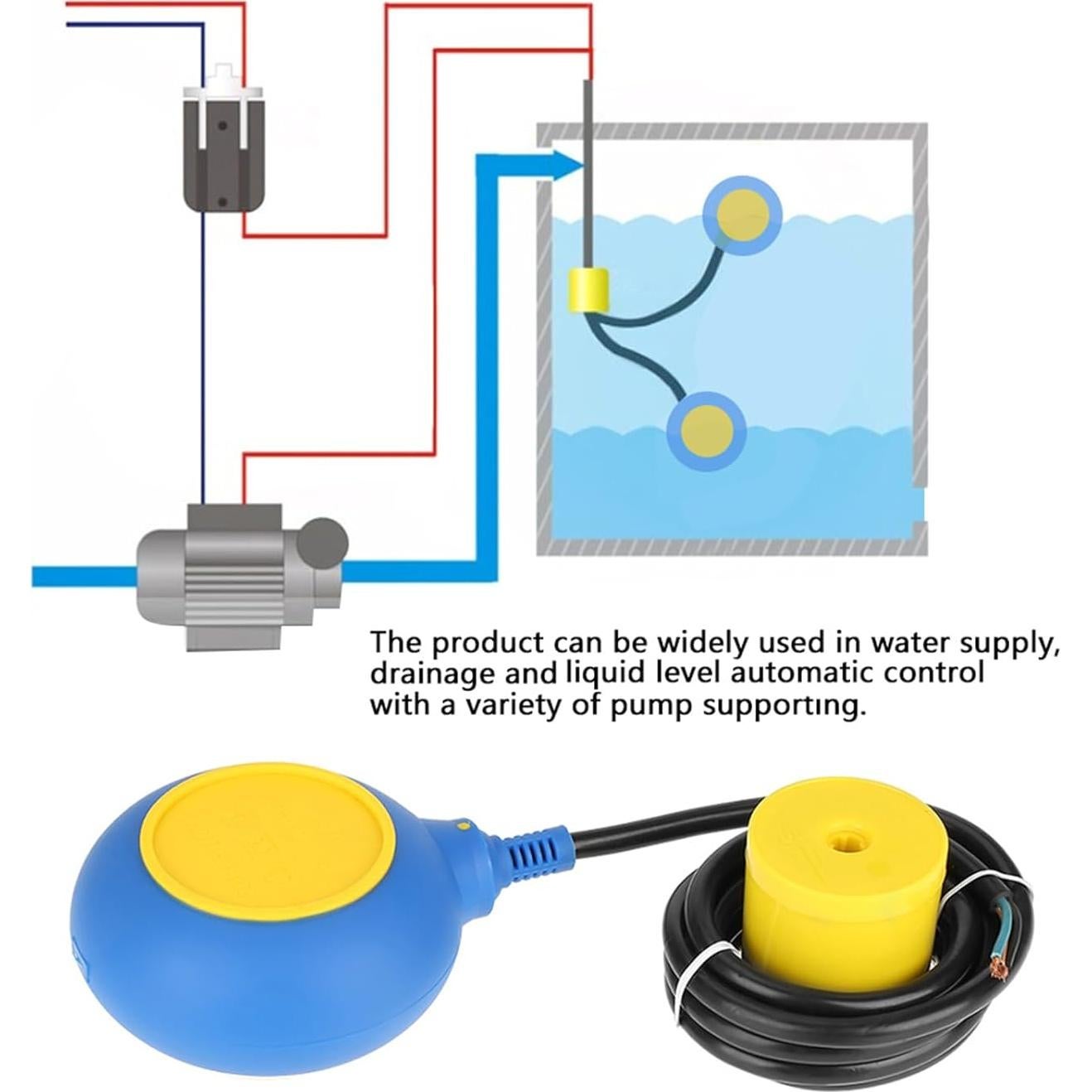 Sensor de Nivel de Agua Líquido Walfront 220V 16A 2m