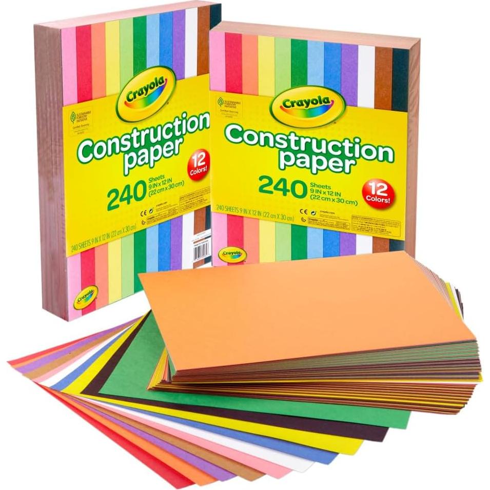 Papel de Construcción Crayola 480 Hojas 22,86x30,48cm