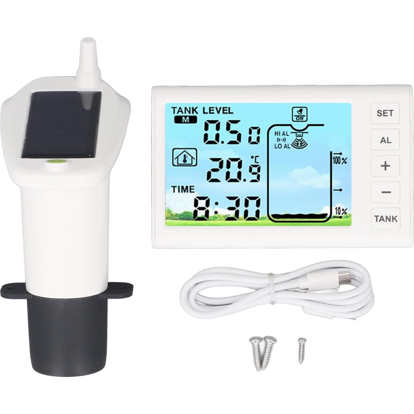 Sensor de Nivel de Líquido Ultrasonico Yechiry 1-5m Pantalla 4.3"