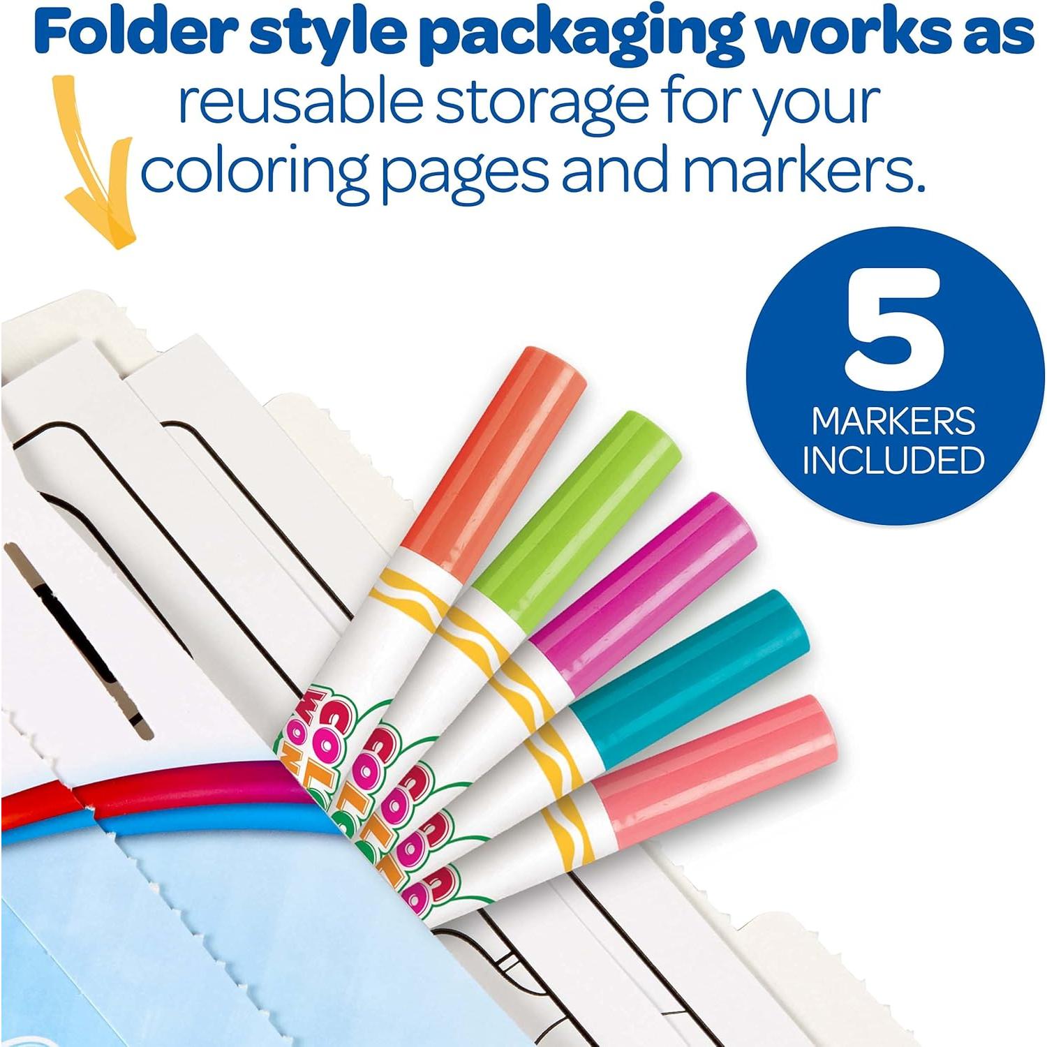 Crayola Color Wonder Dinosaurios 18 Páginas y 5 Marcadores