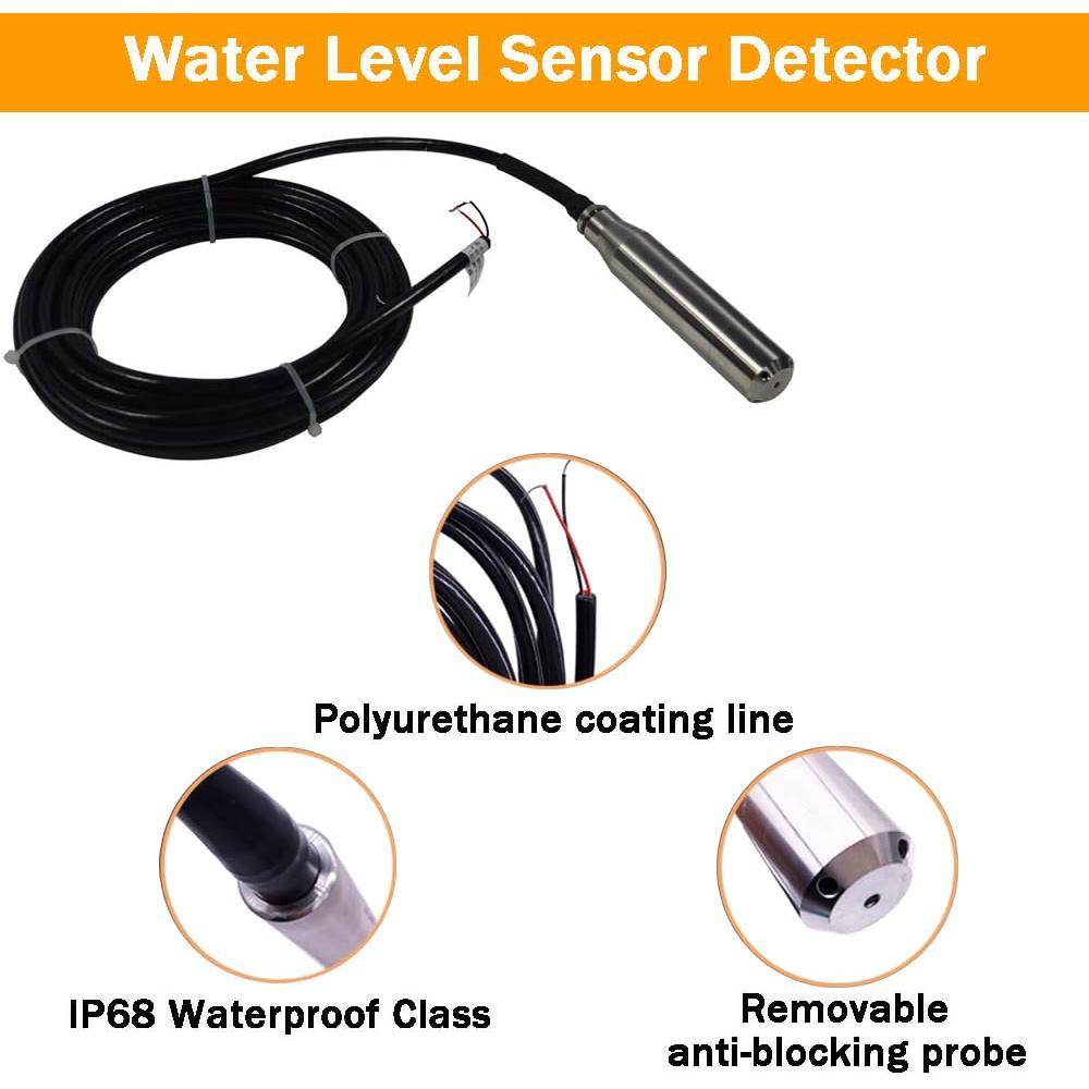 Transmisor de Nivel de Agua EQCOTWEA 30m 4-20mA Acero Inoxidable